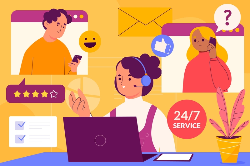 colourful customer service illustration